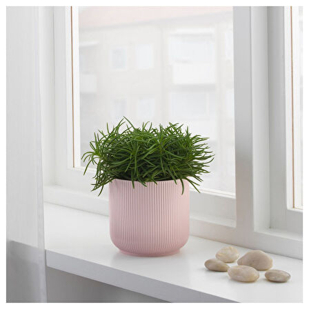 Seramik saksı, pembe, 12 cm
