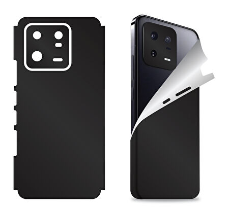 Xiaomi Mi 13 Pro için uyumlu 360 full arka ve yan kaplama koruma sticker MAT SİYAH