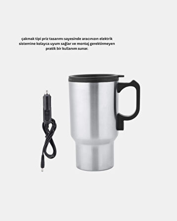 12W Araç Tipi Su Isıtıcı Kupa Bardak Pratik Isıtmalı