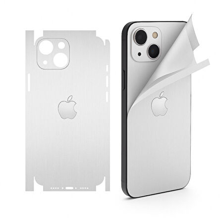 İphone 16 pro max için 360 full arka kaplama koruma sticker - 14 FARKLI RENK- GÜMÜŞ