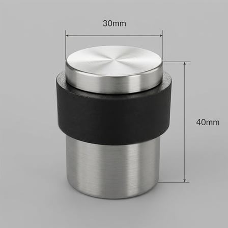 Mat Inox Paslanmaz Çelik Kapı Stoperi – Lüks Zemin Tipi Kauçuk Tamponlu Kapı Stopu