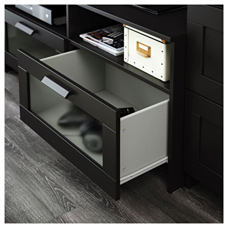 Tv ünitesi, siyah, 258x41x190 cm