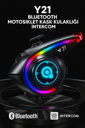 Rgb Işık Efektli Intercom Bluetooth Motosiklet Kask Kulaklığı Intercom Kulaklık