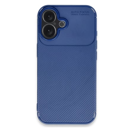 Apple iPhone 16 Plus Kılıf Auto Focus Karbon Kapak - Lacivert