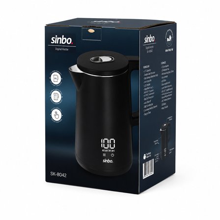 Sinbo SK-8042 Dijital Kettle Su Isıtıcı 1.8 Lt Dokunmatik Ekranlı Siyah
