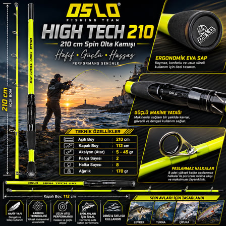Okuma Wave Power 3000 210cm 5-45gr Karbon High Tech Palamut Çupra Çinekop  Spin Olta Takımı Seti