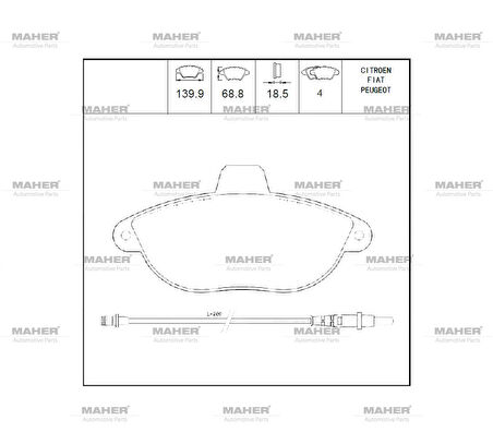 FREN BALATA SCUDO 1996-2006 / JUMPY 1 1994-2007 / EXPERT 1996-2006 FİŞLİ ÖN 71711135