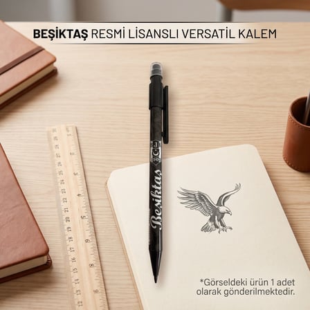 BakGelAl Beşiktaş BJK Lisanslı Versatil Uçlu Kalem – Siyah Beyaz Taraftar Kalemi 1 Adet