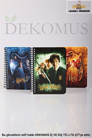 DEKOMUS İLE LİSANSLI HARRY POTTER SPIRALLI A6 ÇİZGİLİ NOT DEFTERİ / BLOKNOT 