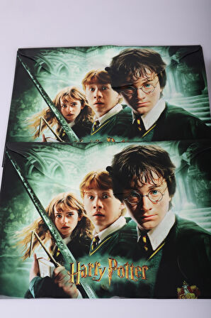 DEKOMUS İLE LİSANSLI HARRY POTTER 2 ADET ÇITÇIT DOSYA VE 2 ADET SPIRALLI A6 ÇİZGİLİ NOT DEFTERİ / BLOKNOT OKUL SETİ