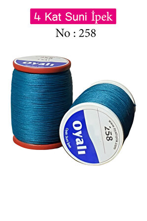 Oyalı 4 Kat Suni İpek İplik İğne Oyası Boncuk İpi Tığ Oyası No:258