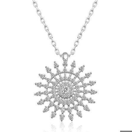 Gümüş Güneş Kadın Kolye