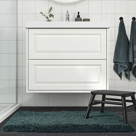 Banyo paspası, gri-turkuaz, 60x90 cm