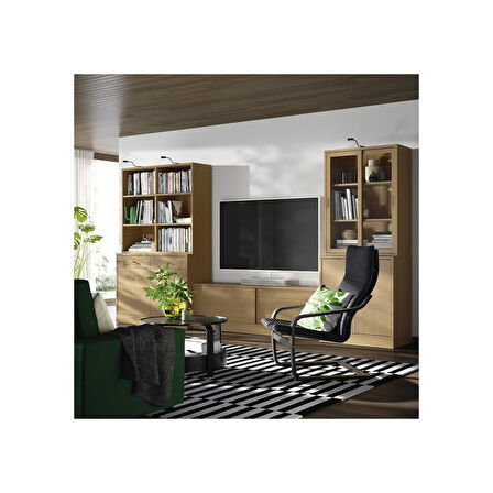 Tv ünitesi, meşe kaplama, 381x47x201 cm