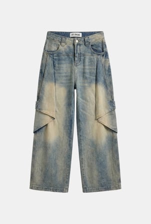 Kadın Kot Rengi Baggy Fit T13T Özel Tasarım Denim Jean