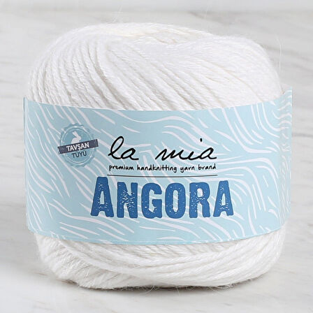 La Mia Angora 50gr Beyaz El Örgü İpi - L001 - 33804