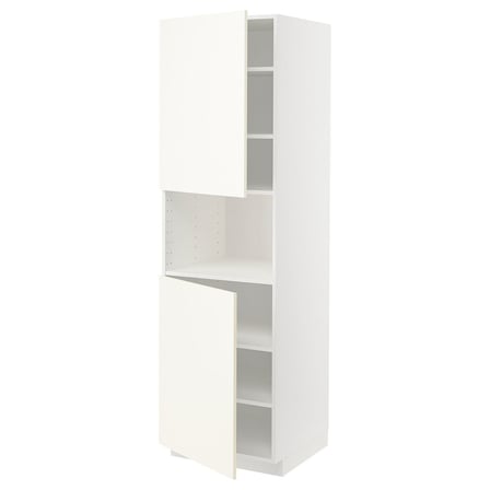 Mikrodalga fırın boy dolabı, VALLSTENA beyaz, 60x60x200 cm, 2 kapaklı