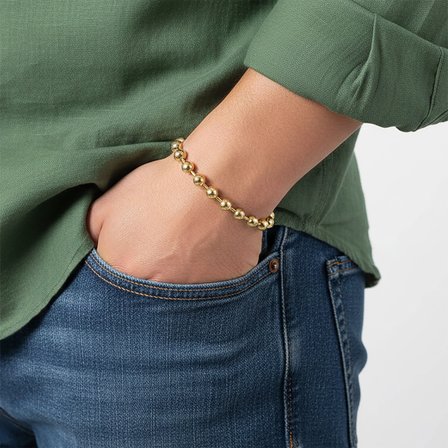 💎 Premium Top Çelik Zincir Bileklik 6mm 3183CZB2D15 - 20 cm - Altın Renk