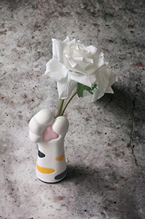 Vazo Kedi Pençe Dekoratif Diş Fırçalığı Çok Amaçlı 14x7x7cm