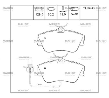 FREN BALATA TRANSPORTER T4 1990-2003 2.4 FİŞLİ ÖN 7D0698151G
