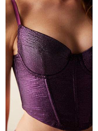 Penti Varak Baskılı Mor Büstiyer