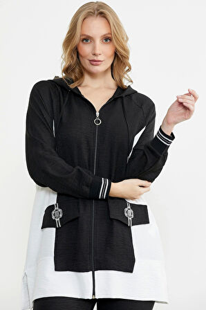 Sementa 76448 Keten Görünümlü Kapüşonlu Tunik Takım