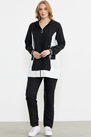 Sementa 76448 Keten Görünümlü Kapüşonlu Tunik Takım