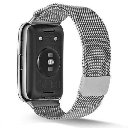 Huawei Watch Fit ile Uyumlu Metal Tel-Örgü işlemeli Kordon