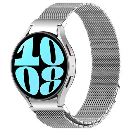 Samsung Galaxy Watch 6 Classic 40mm ile Uyumlu Metal Tel-Örgü işlemeli Kordon