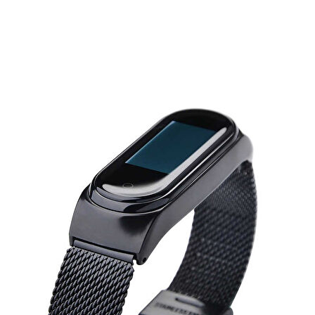 Xiaomi Mi Band 3 ile Uyumlu Metal Tel-Örgü işlemeli Kordon