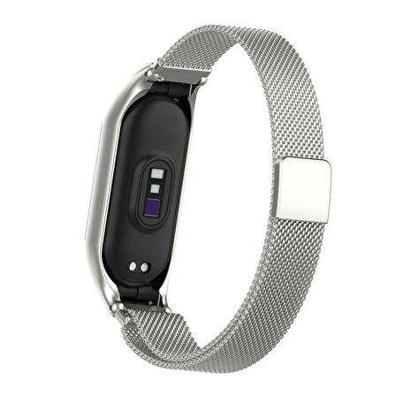 Xiaomi Mi Band 7 ile Uyumlu Metal Tel-Örgü işlemeli Kordon