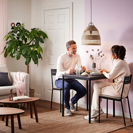 Mutfak masası, siyah, 67x67 cm, 2 kişilik