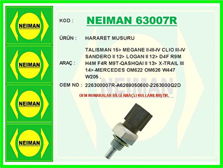 HARARET MUSURU MERCEDES OM622 OM626 W447 W205 . NISSAN QASHQAI 2 2013 10-TRAIL 3 2014 RENAULT TALISMAN 2015 MEGANE 2-3-4 CLIO 3-4 SANDERO 2 2012 LOGAN 2 2012 D4F R9M H4M F4R M9T A6269050600 226300007R 2263000Q2D