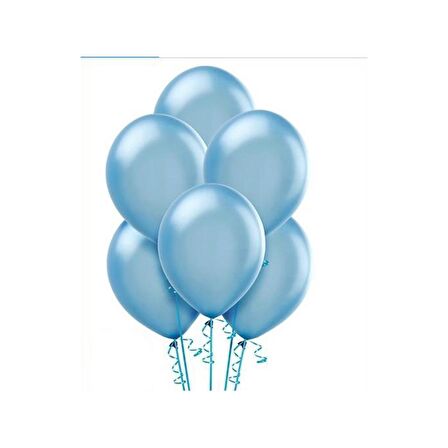 BALON LATEKS METALİK AÇIK MAVİ 12'Lİ