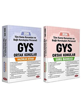 Data 2024 GYS Tüm Kamu Kurumları için Ortak Konular Konu + Soru Bankası 2 li Set Data Yayınları