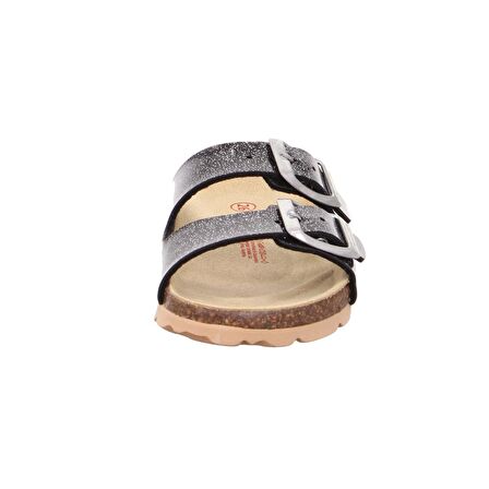 Superfit Fussbett Kadın Mantar Tabanlı Siyah Simli Terlik