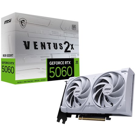 MSI GEFORCE RTX 5060 8G VENTUS 2X OC WHITE GDDR7 128B DX12 PCIE 5.0 X16 3XDP 1XHDMI