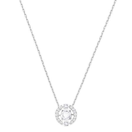 Sparkling Dc Round Kolye, Beyaz, Rodyum Kaplama 5286137