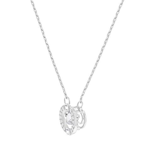 Sparkling Dc Round Kolye, Beyaz, Rodyum Kaplama 5286137
