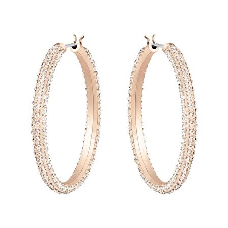 Stone Hoop Küpe, Pembe, Pembe Altın Rengi Kaplama 5383938