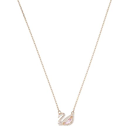 Dazzling Swan Kolye, Pembe, Pembe Altın Rengi Kaplama 5469989