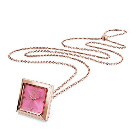 5628296 Swarovski Kolye Saat Pendant Watch, Triangle cut, Pink Rose gold-tone finish