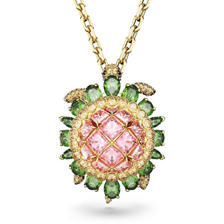 5653068 Swarovski Kolye Idyllia Pendant, Turtle, Multicolored, Gold-tone plated