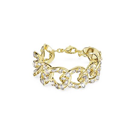 5666027 Swarovski Bilezik Dextera bracelet, Statement, Mixed cuts, White, Gold-tone plated