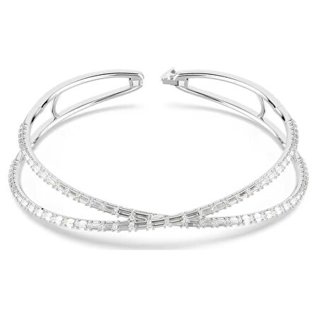 Swarovski Kolye Hyperbola choker, Infinity, White, Rhodium plated