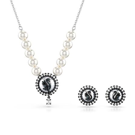 5680875 Swarovski Set Swan:Set Prl Gry/Rhs