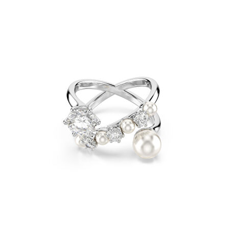 5714378 Swarovski Yüzük Matrıx:Rıng Pearl Open Whıte/Rhs 58