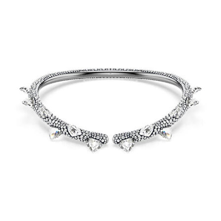 5723286 Sublima Choker, White, Ruthenium Plated