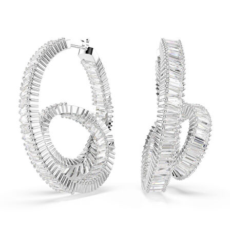 5727113 Swarovski Küpe Matrıx:Pe Hoop Twısted Whı/Rhs