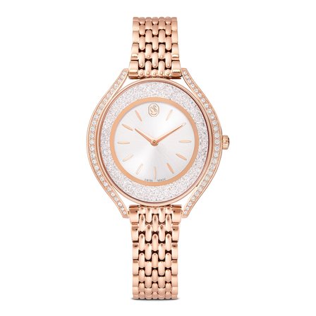 Crystalline aura Saat, İsviçre Üretimi, Metal bileklik, Rose Altın tonu, Pembe altın rengi yüzey